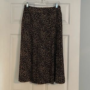 JCrew Midi Pleated Leopard Print Skirt Size 4